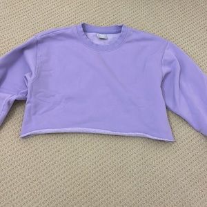 Purple Cropped TNA Sweatshirt